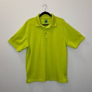 Pro Tour Golf Polo Yellow Green Short Sleeve Collared Men’s Large